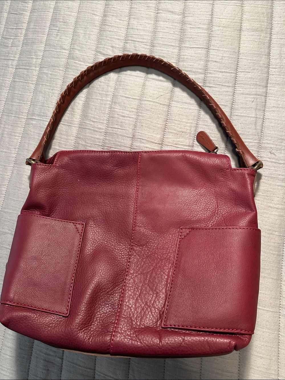 NEW Sundance Leather Shoulder Bag, Wine Red - Picture 13 of 13